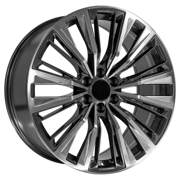 24" Replica CA93 fits Cadillac Escalade 24x10 Gunmetal with Polished Face