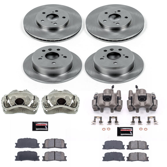 PowerStop OE Stock Replacement Low-Dust Ceramic Brake Pad, Rotor and Caliper Kit