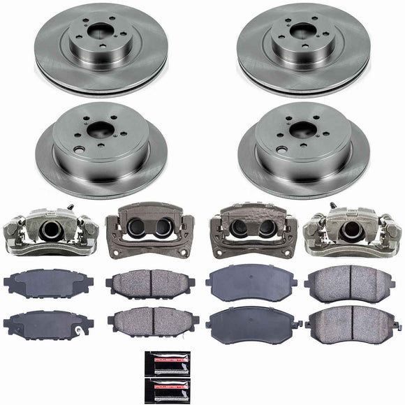 PowerStop OE Stock Replacement Low-Dust Ceramic Brake Pad, Rotor and Caliper Kit