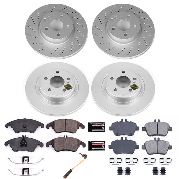 PowerStop Genuine Geomet Coated Rotor and Carbon-Fiber Ceramic Brake Pad Kit