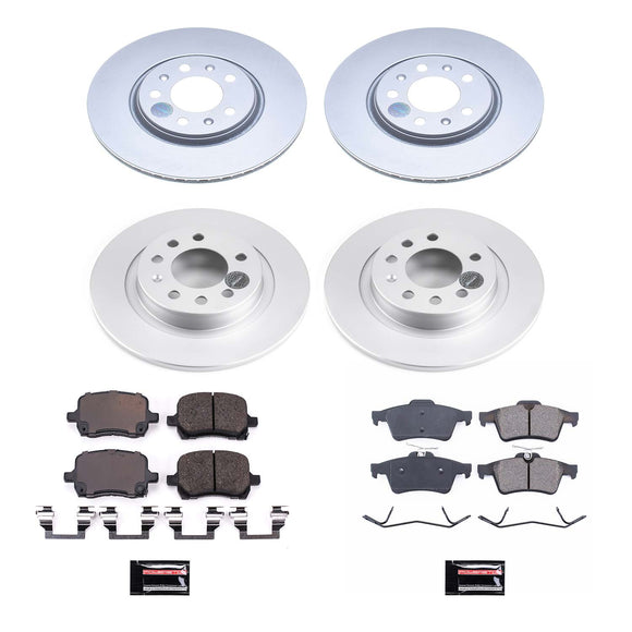 PowerStop Genuine Geomet Coated Rotor and Low-Dust Ceramic Brake Pad Kit
