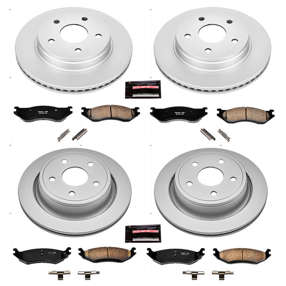 PowerStop Genuine Geomet Coated Rotor and Low-Dust Ceramic Brake Pad Kit