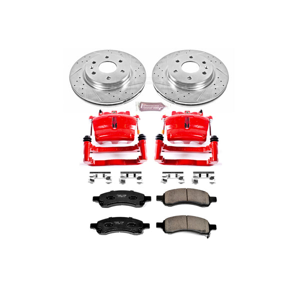 PowerStop Z23 Daily Driver Carbon-Fiber Ceramic Pads Drilled & Slotted Rotor & C