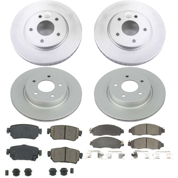 PowerStop Genuine Geomet Coated Rotor and Low-Dust Ceramic Brake Pad Kit