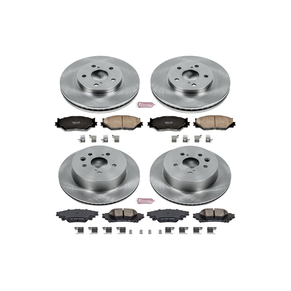 PowerStop OE Stock Replacement Low-Dust Ceramic Brake Pad and Rotor Kit