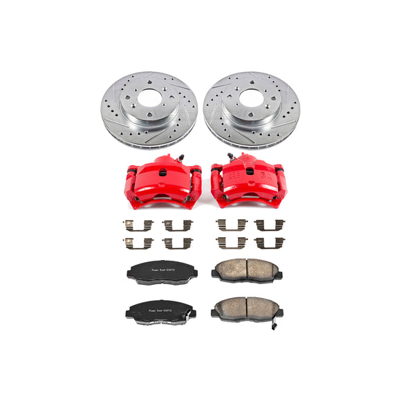 PowerStop Z23 Daily Driver Carbon-Fiber Ceramic Pads Drilled & Slotted Rotor & C