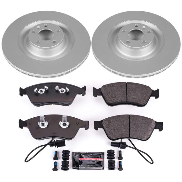 PowerStop Genuine Geomet Coated Rotor and Carbon-Fiber Ceramic Brake Pad Kit