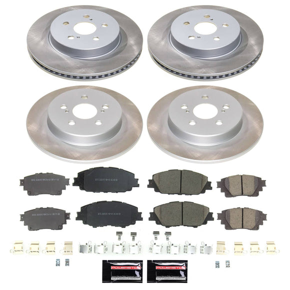 PowerStop Semi-Coated Rotor and Low-Dust Ceramic Brake Pad Kit