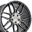 20" Replica Wheel CV03D Fits Chevrolet C8 Corvette 20x11 Gunmetal Machined Wheel