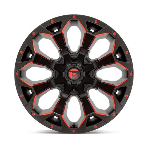 18x9 Fuel Off-Road D787 Assault Matte Black Milled Red Tint 5x114.3 ET-12 Wheel