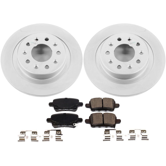 PowerStop Genuine Geomet Coated Rotor and Low-Dust Ceramic Brake Pad Kit