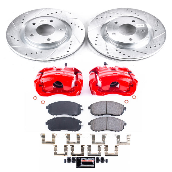 PowerStop Z23 Daily Driver Carbon-Fiber Ceramic Pads Drilled & Slotted Rotor & C