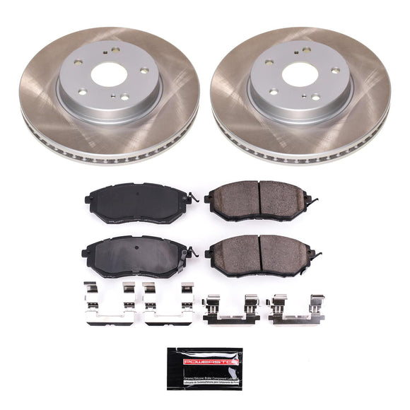 PowerStop Semi-Coated Rotor and Low-Dust Ceramic Brake Pad Kit