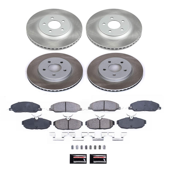 PowerStop Semi-Coated Rotor and Low-Dust Ceramic Brake Pad Kit