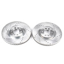 PowerStop Evolution Drilled Slotted Rotors Pair Front For Audi TT