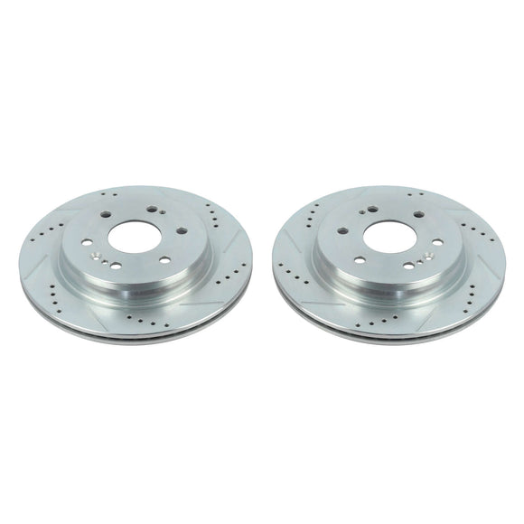 PowerStop Evolution Drilled Slotted Rotors Pair Rear For Chevy Silverado 1500