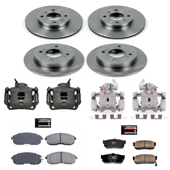 PowerStop OE Stock Replacement Low-Dust Ceramic Brake Pad, Rotor and Caliper Kit