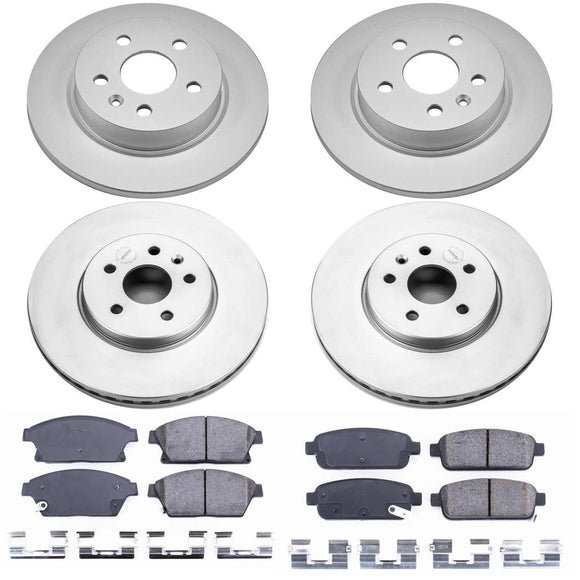PowerStop Genuine Geomet Coated Rotor and Low-Dust Ceramic Brake Pad Kit