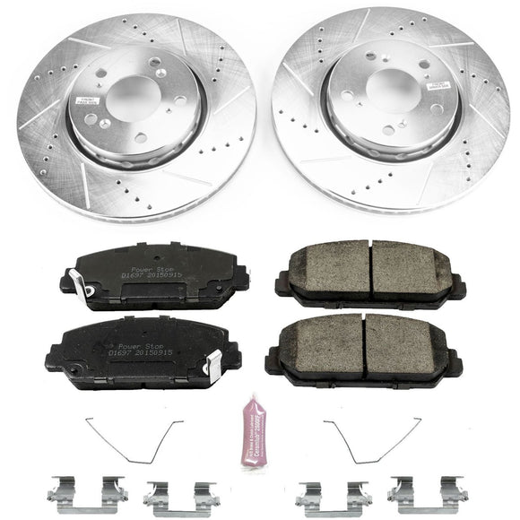 PowerStop Z23 Daily Driver Carbon-Fiber Ceramic Brake Pad and Drilled & Slotted