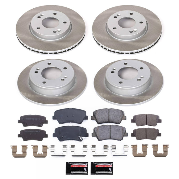 PowerStop Semi-Coated Rotor and Low-Dust Ceramic Brake Pad Kit