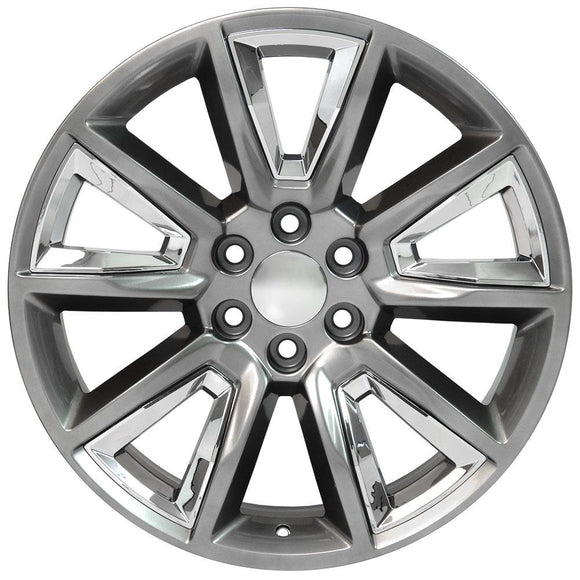 22" Replica Wheel CV73B Fits Chevrolet Tahoe Rim 22x9 Hyper w/Chrome Wheel