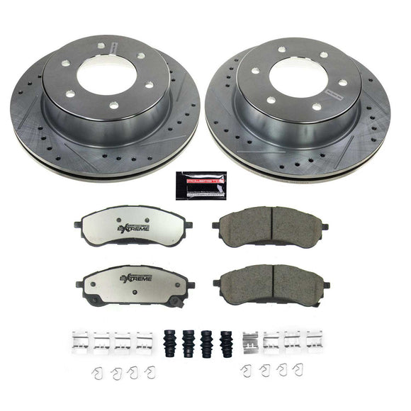 PowerStop Z36 Carbon-Fiber Ceramic Brake Pad with Drilled and Slotted Rotor Kit