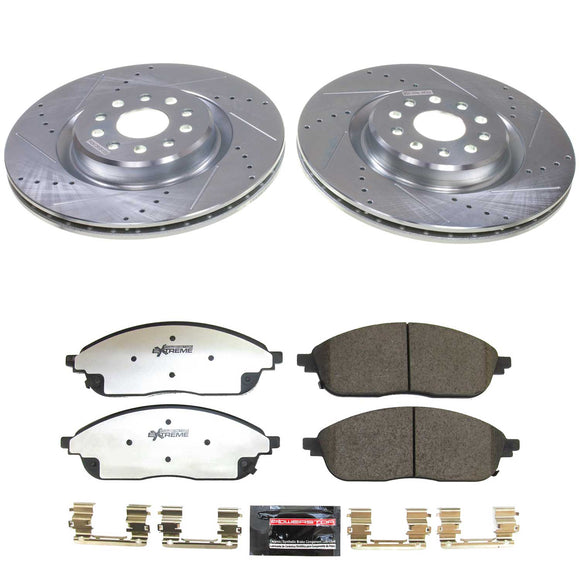 PowerStop Z36 Carbon-Fiber Ceramic Brake Pad with Drilled and Slotted Rotor Kit