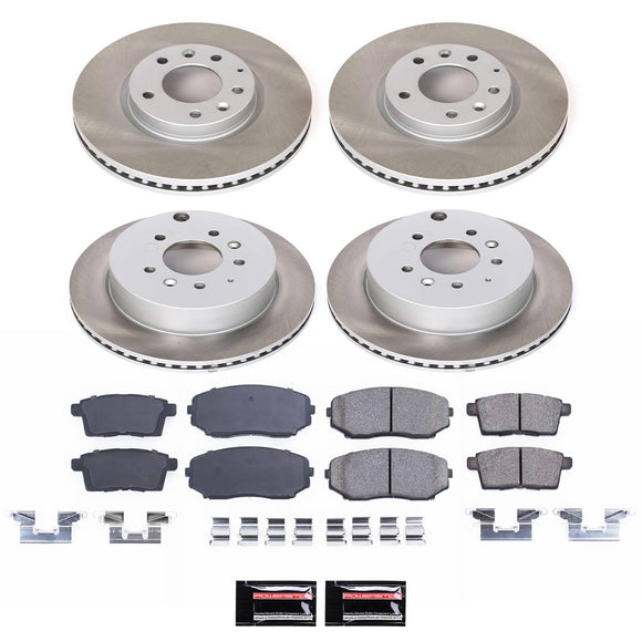 PowerStop Semi-Coated Rotor and Low-Dust Ceramic Brake Pad Kit
