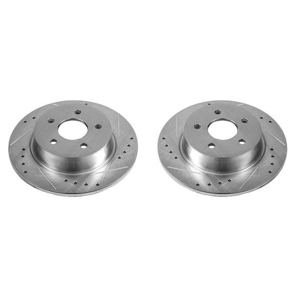 PowerStop Evolution Drilled Slotted Rotors Pair Rear For Ford Escape