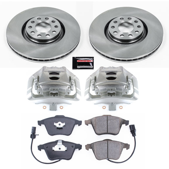 PowerStop OE Stock Replacement Low-Dust Ceramic Brake Pad, Rotor and Caliper Kit