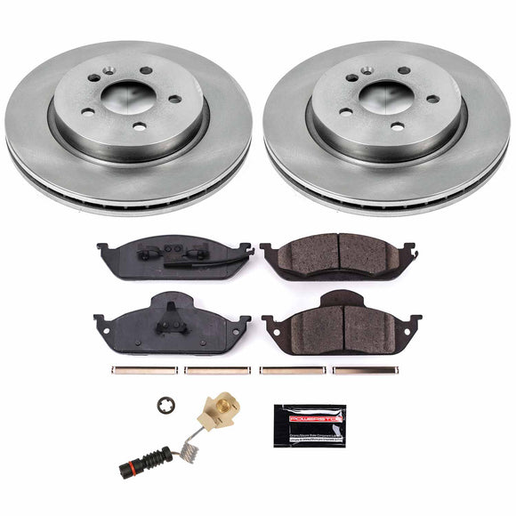 PowerStop OE Stock Replacement Low-Dust Ceramic Brake Pad and Rotor Kit