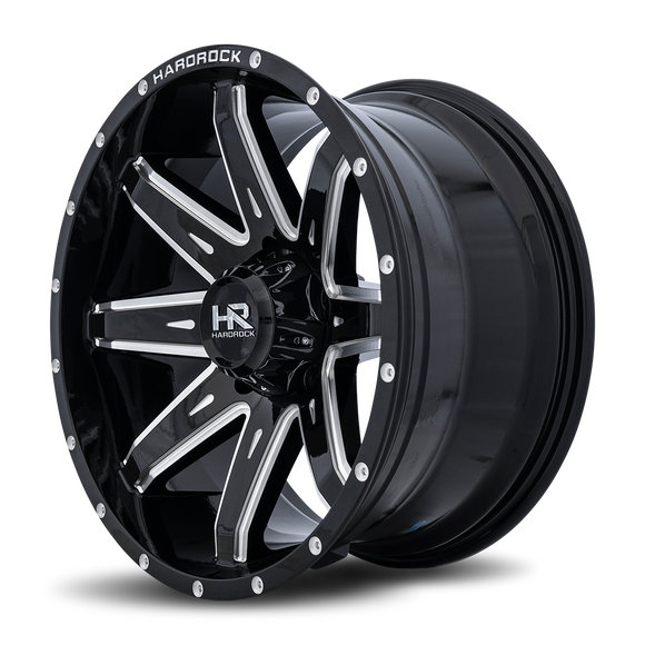 20x10 Hardrock Painkiller XPosed Gloss Black Milled 6x135 ET-19 wheel/rim