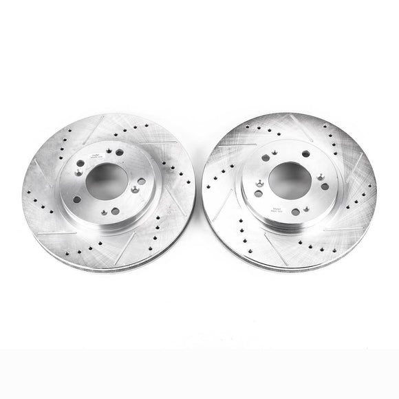 PowerStop Evolution Drilled Slotted Rotors Pair Front For Mitsubishi Endeavor