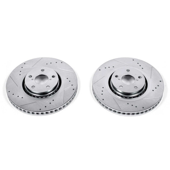 PowerStop Evolution Drilled Slotted Rotors Pair Front For Lexus GS430