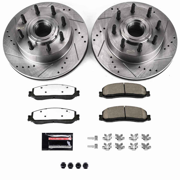PowerStop Z36 Carbon-Fiber Ceramic Brake Pad with Drilled and Slotted Rotor Kit