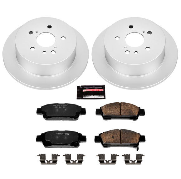PowerStop Genuine Geomet Coated Rotor and Low-Dust Ceramic Brake Pad Kit
