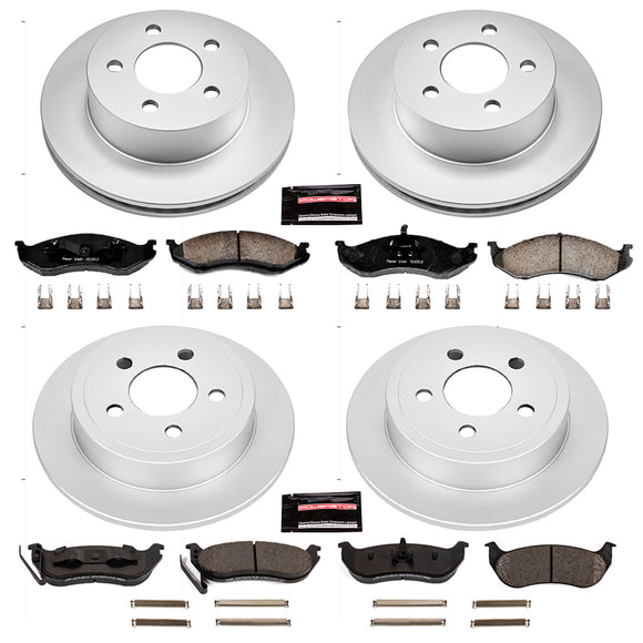 PowerStop Genuine Geomet Coated Rotor and Low-Dust Ceramic Brake Pad Kit