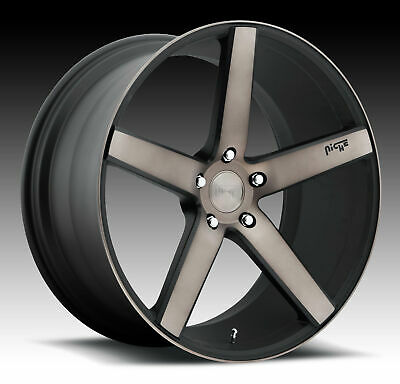 19x8.5 Niche Milan Black & Machined Wheel/Rim 5x114.3 5-114.3 19-8.5
