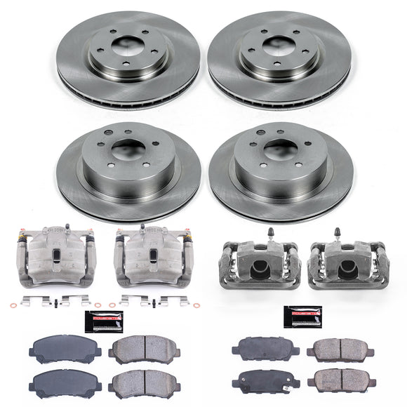 PowerStop OE Stock Replacement Low-Dust Ceramic Brake Pad, Rotor and Caliper Kit