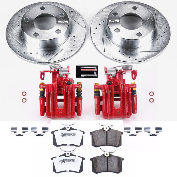 PowerStop Z26 Street Performance Ceramic Brake Pad, Drilled Slotted Rotor, and C