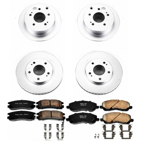 PowerStop Genuine Geomet Coated Rotor and Low-Dust Ceramic Brake Pad Kit