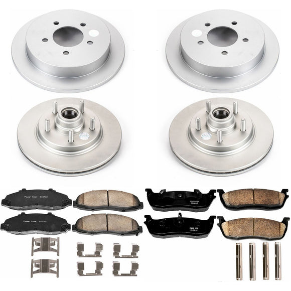 PowerStop Genuine Geomet Coated Rotor and Low-Dust Ceramic Brake Pad Kit