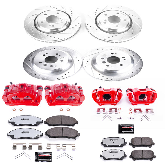 PowerStop Z36 Truck and SUV Ceramic Brake Pad, Drilled & Slotted Rotor, and Cali