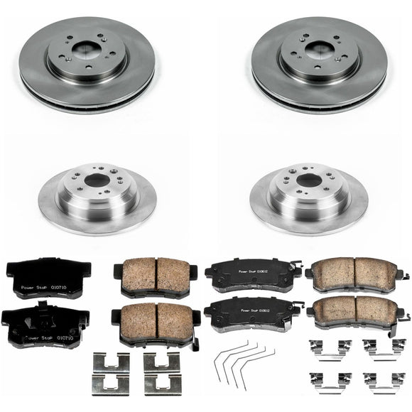 PowerStop OE Stock Replacement Low-Dust Ceramic Brake Pad and Rotor Kit