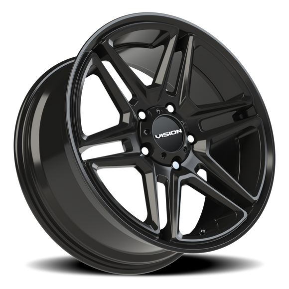 20x9 Vision 476 Wedge Gloss Black Wheel 5x139.7 ET15 CB77.8