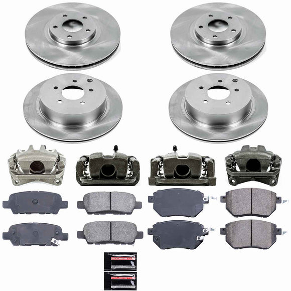 PowerStop OE Stock Replacement Low-Dust Ceramic Brake Pad, Rotor and Caliper Kit