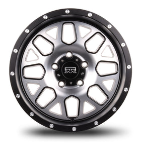 17x9 Mudder Trucker MT859 Mutiny Black Machined 5x127 5x5 ET-12 Wheel Rim - 0