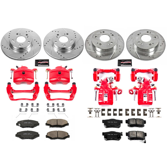 PowerStop Z23 Daily Driver Carbon-Fiber Ceramic Pads Drilled & Slotted Rotor & C