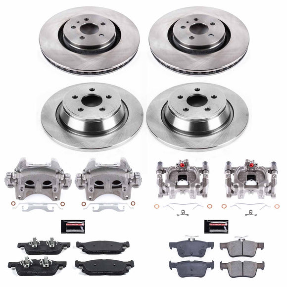 PowerStop OE Stock Replacement Low-Dust Ceramic Brake Pad, Rotor and Caliper Kit
