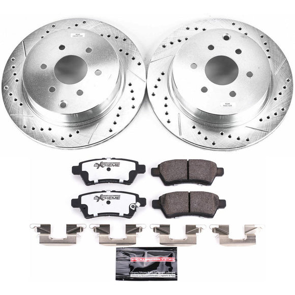 PowerStop Z36 Carbon-Fiber Ceramic Brake Pad with Drilled and Slotted Rotor Kit